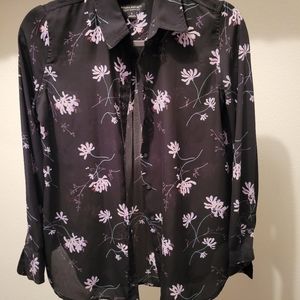 banana republic floral button up size small